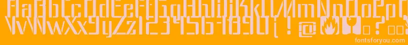 Dangerfont-fontti – vaaleanpunaiset fontit oranssilla taustalla