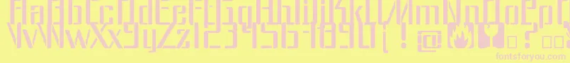 Dangerfont Font – Pink Fonts on Yellow Background