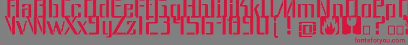 Dangerfont-Schriftart – Rote Schriften auf grauem Hintergrund
