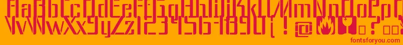 Dangerfont Font – Red Fonts on Orange Background