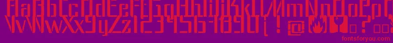 Dangerfont Font – Red Fonts on Purple Background