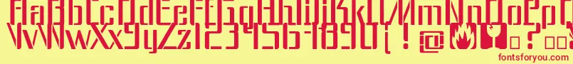 Dangerfont Font – Red Fonts on Yellow Background