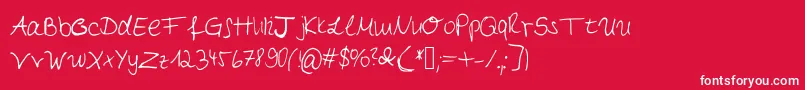 Myfirsthandwriting Font – White Fonts on Red Background