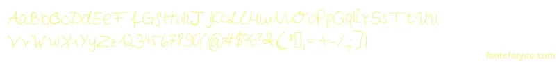 Myfirsthandwriting Font – Yellow Fonts on White Background