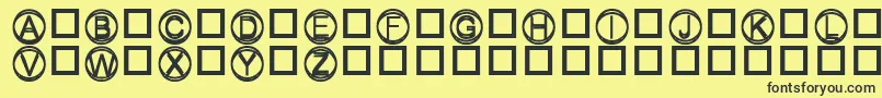 Knapp-Schriftart – Schwarze Schriften auf gelbem Hintergrund
