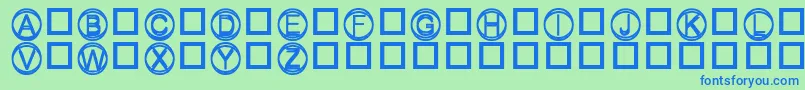 Knapp-fontti – siniset fontit vihreällä taustalla