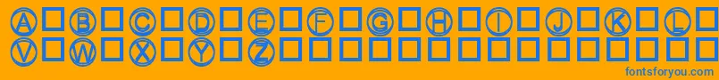 Knapp Font – Blue Fonts on Orange Background