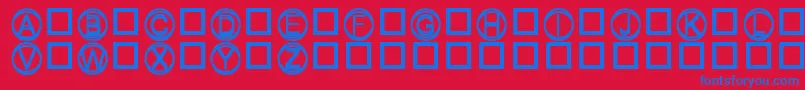 Knapp-fontti – siniset fontit punaisella taustalla
