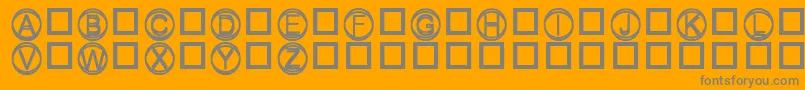 Knapp-fontti – harmaat kirjasimet oranssilla taustalla