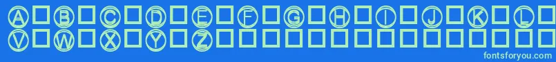 Knapp-fontti – vihreät fontit sinisellä taustalla