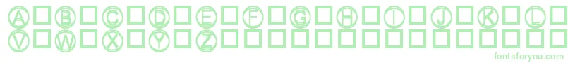 Knapp-Schriftart – Grüne Schriften auf weißem Hintergrund