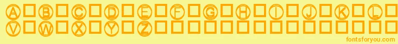 Knapp-fontti – oranssit fontit keltaisella taustalla
