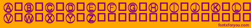 Knapp-fontti – violetit fontit oranssilla taustalla
