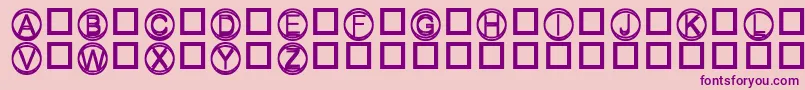 Knapp-Schriftart – Violette Schriften auf rosa Hintergrund