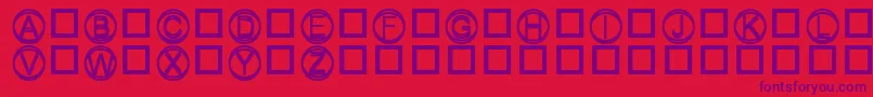 フォントKnapp – 赤い背景に紫のフォント