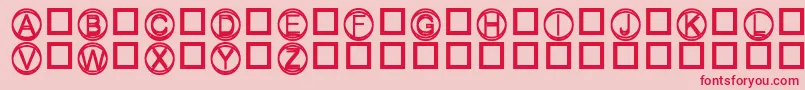 フォントKnapp – ピンクの背景に赤い文字