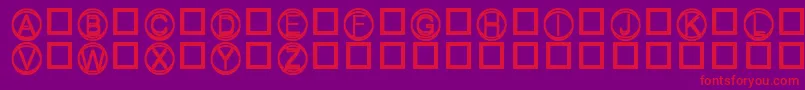 Knapp-fontti – punaiset fontit violetilla taustalla