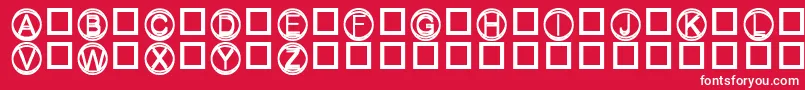 Knapp-fontti – valkoiset fontit punaisella taustalla