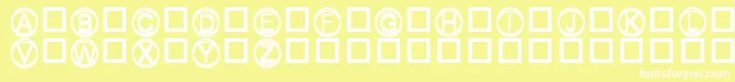 Knapp-fontti – valkoiset fontit keltaisella taustalla