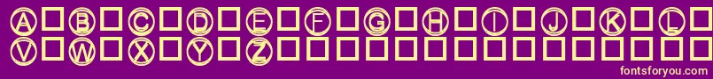 Knapp-fontti – keltaiset fontit violetilla taustalla