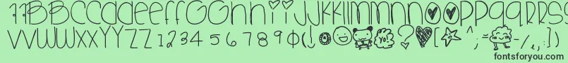 Sweetbabe Font – Black Fonts on Green Background