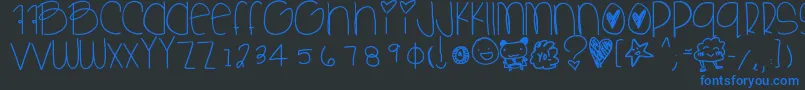 Sweetbabe Font – Blue Fonts on Black Background