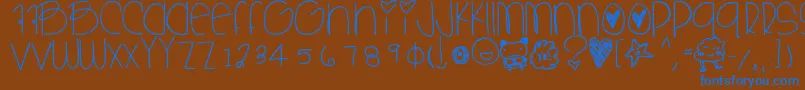 Sweetbabe Font – Blue Fonts on Brown Background
