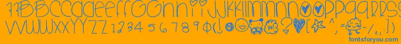 Sweetbabe Font – Blue Fonts on Orange Background