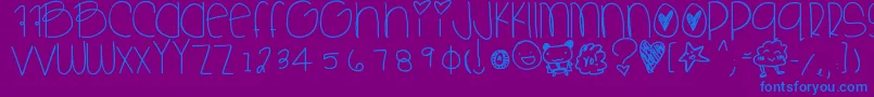 Sweetbabe Font – Blue Fonts on Purple Background