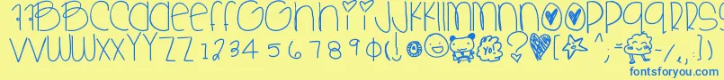 Sweetbabe Font – Blue Fonts on Yellow Background