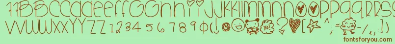 Sweetbabe Font – Brown Fonts on Green Background