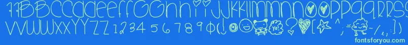 Sweetbabe Font – Green Fonts on Blue Background