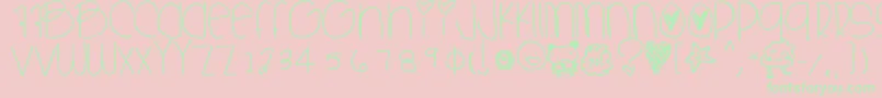 Sweetbabe Font – Green Fonts on Pink Background