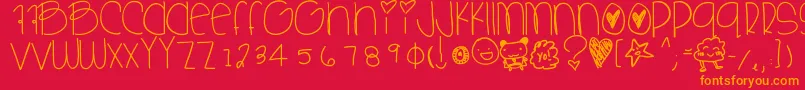 Sweetbabe Font – Orange Fonts on Red Background