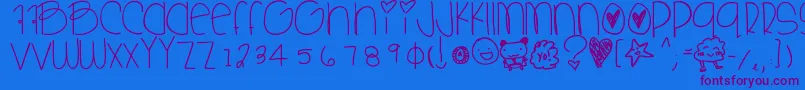 Sweetbabe Font – Purple Fonts on Blue Background