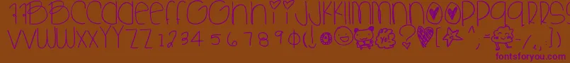 Sweetbabe Font – Purple Fonts on Brown Background
