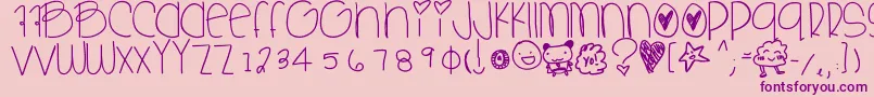 Sweetbabe Font – Purple Fonts on Pink Background