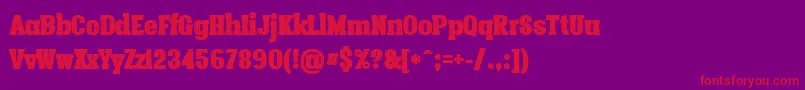 Vacerseriffatpersonal Font – Red Fonts on Purple Background