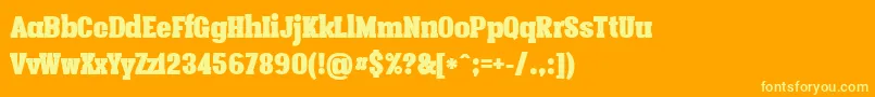 Vacerseriffatpersonal Font – Yellow Fonts on Orange Background