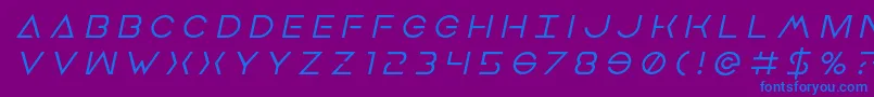 フォントEarthorbitertitleital – 紫色の背景に青い文字