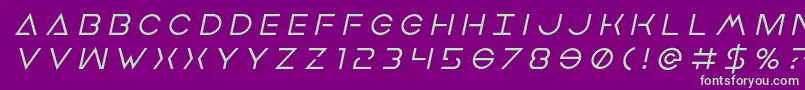 Earthorbitertitleital Font – Green Fonts on Purple Background