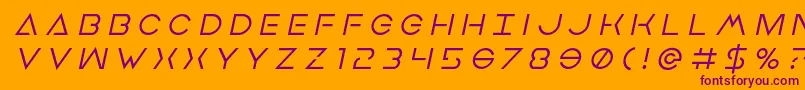 フォントEarthorbitertitleital – オレンジの背景に紫のフォント