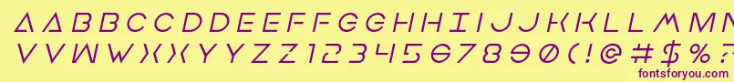 Earthorbitertitleital Font – Purple Fonts on Yellow Background