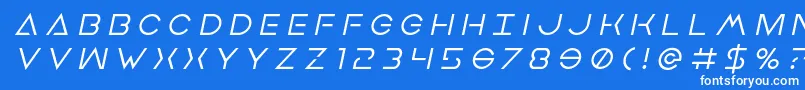 フォントEarthorbitertitleital – 青い背景に白い文字