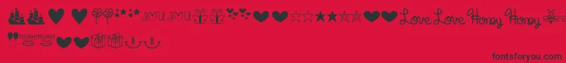 MfDings Font – Black Fonts on Red Background