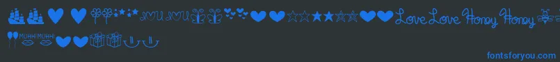 MfDings Font – Blue Fonts on Black Background