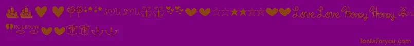 MfDings Font – Brown Fonts on Purple Background
