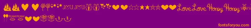 MfDings Font – Orange Fonts on Purple Background