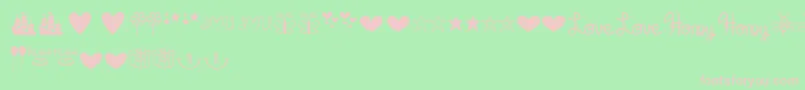 fuente MfDings – Fuentes Rosadas Sobre Fondo Verde