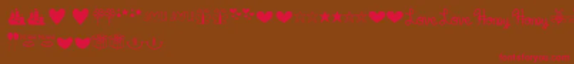MfDings Font – Red Fonts on Brown Background